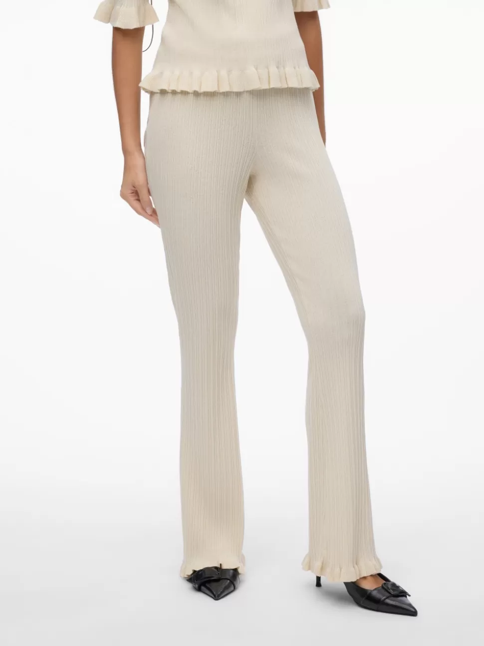 Byxor^VERO MODA VMJADE Hög Midja Byxor Birch