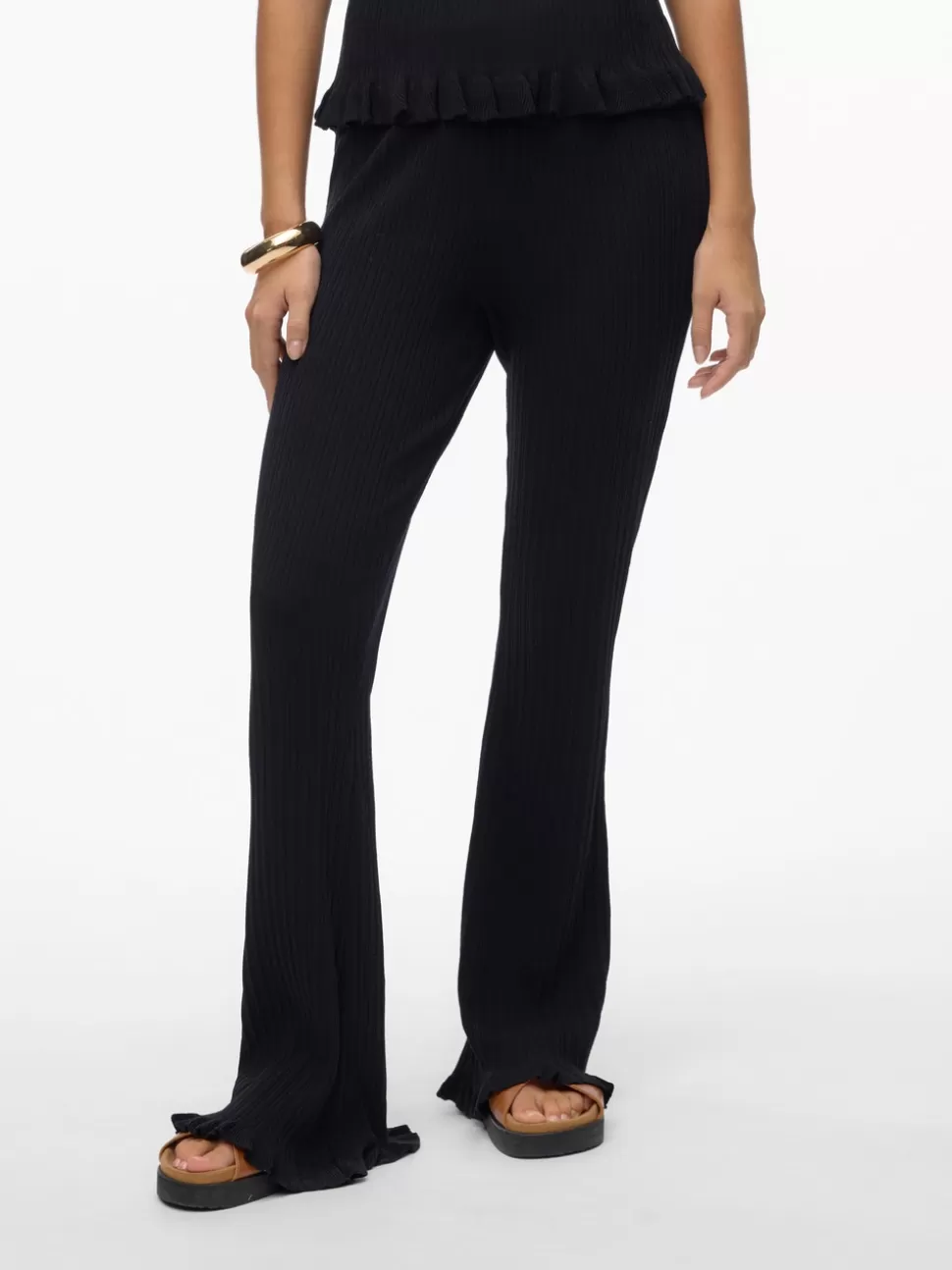 Byxor^VERO MODA VMJADE Hög Midja Byxor Black