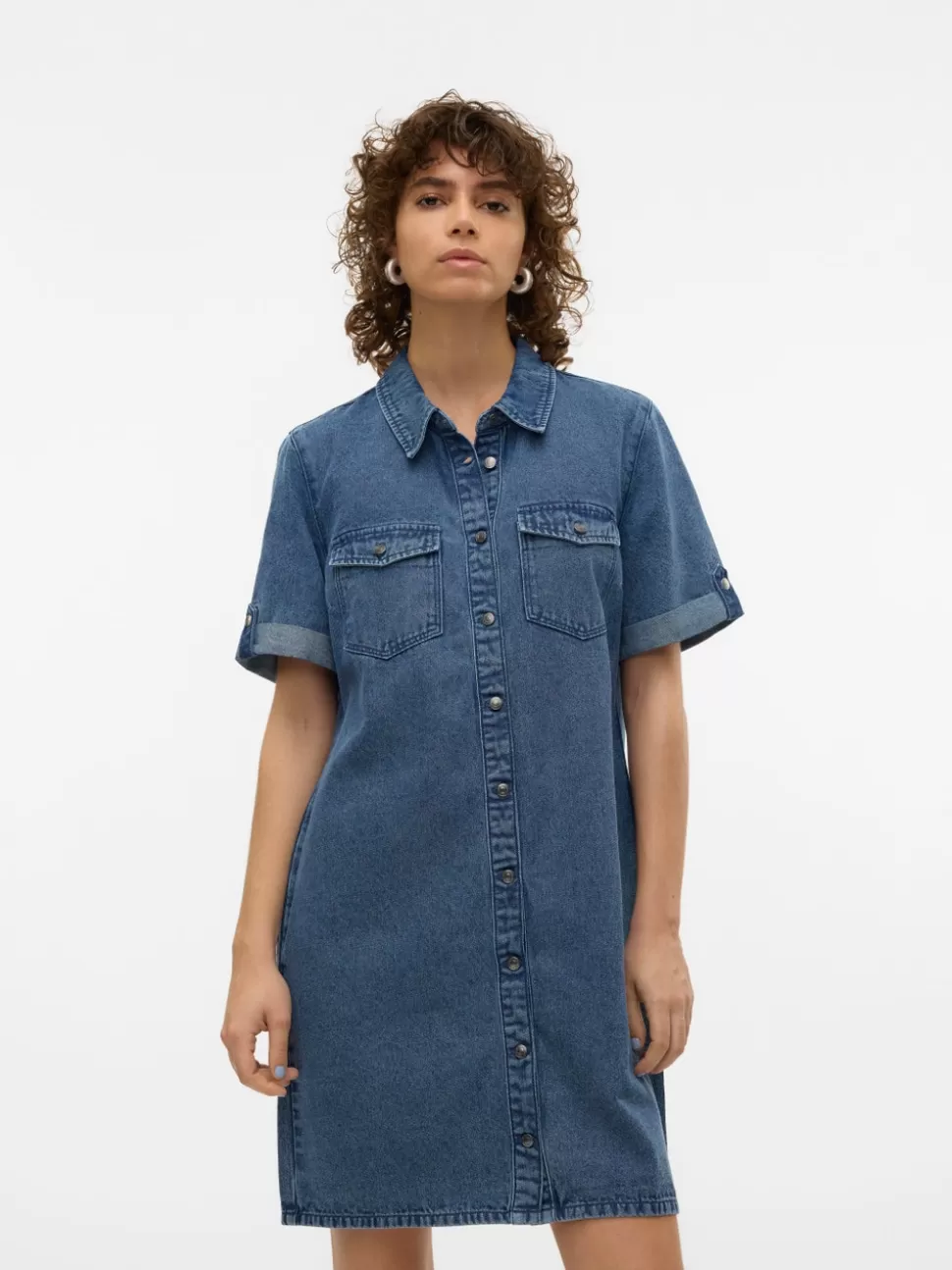 Basics | Klänningar^VERO MODA VMJENNIE Kort Klänning Medium Blue Denim
