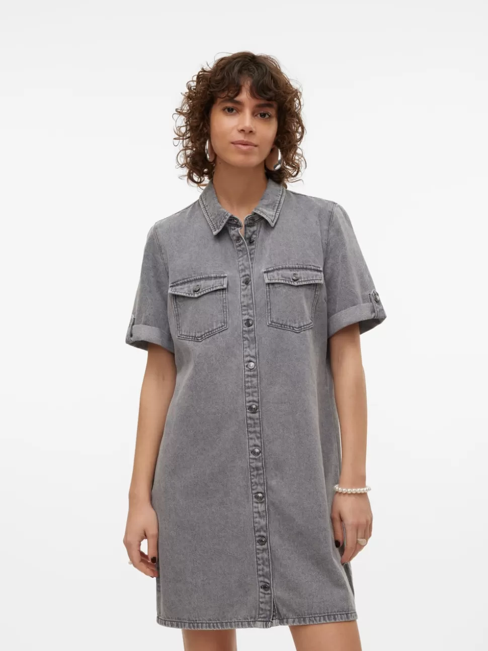 Basics | Klänningar^VERO MODA VMJENNIE Kort Klänning Medium Grey Denim