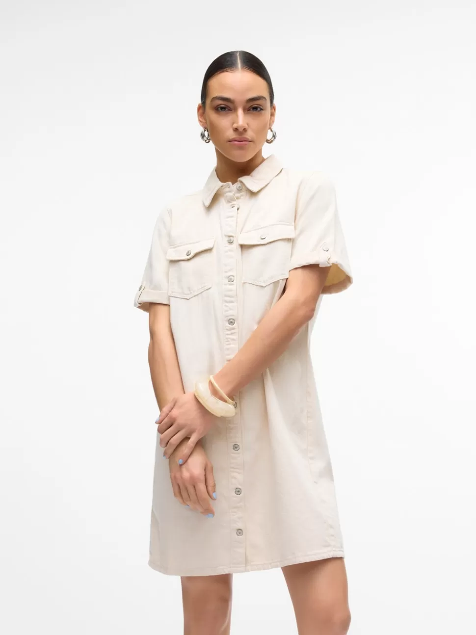 Basics | Klänningar^VERO MODA VMJENNIE Kort Klänning Ecru