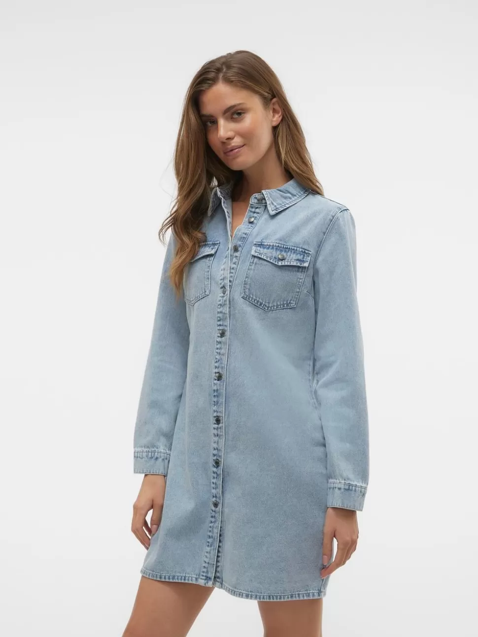 Klänningar^VERO MODA VMJENNIE Kort Klänning Light Blue Denim