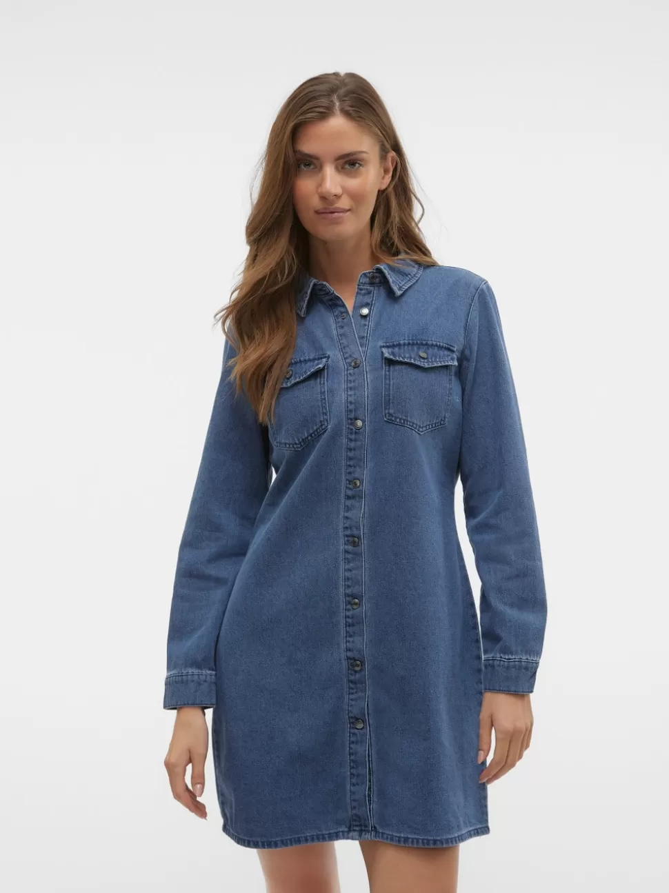 Klänningar^VERO MODA VMJENNIE Kort Klänning Medium Blue Denim