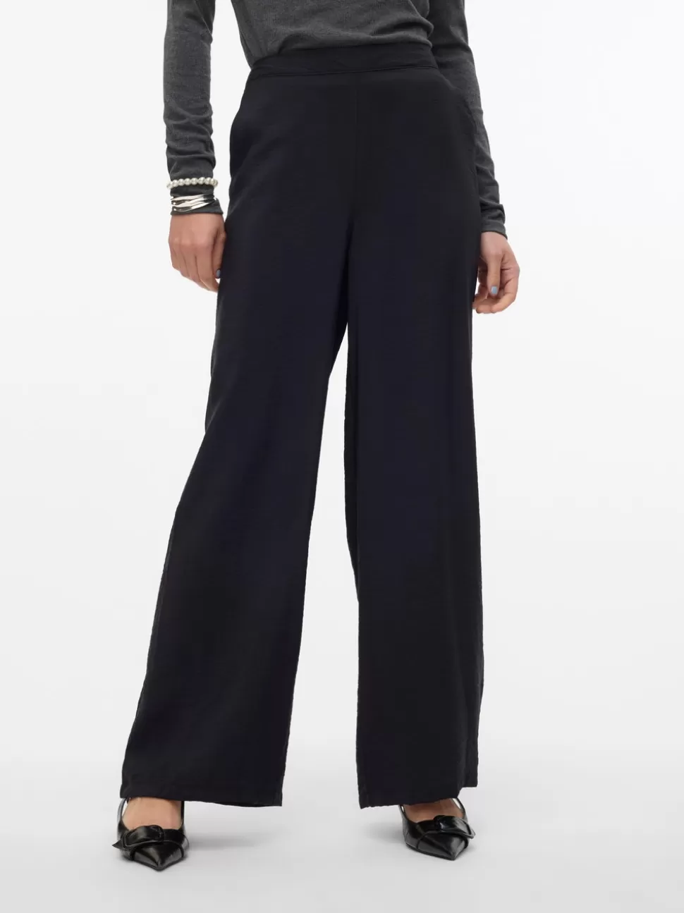 Byxor^VERO MODA VMJOSIE Hög Midja Byxor Black