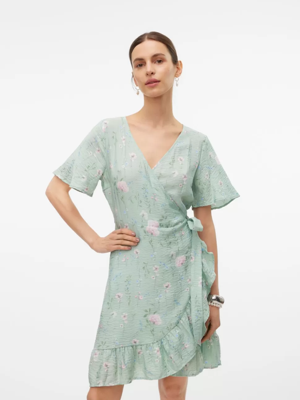 Klänningar^VERO MODA VMJOSIE Kort Klänning Silt Green