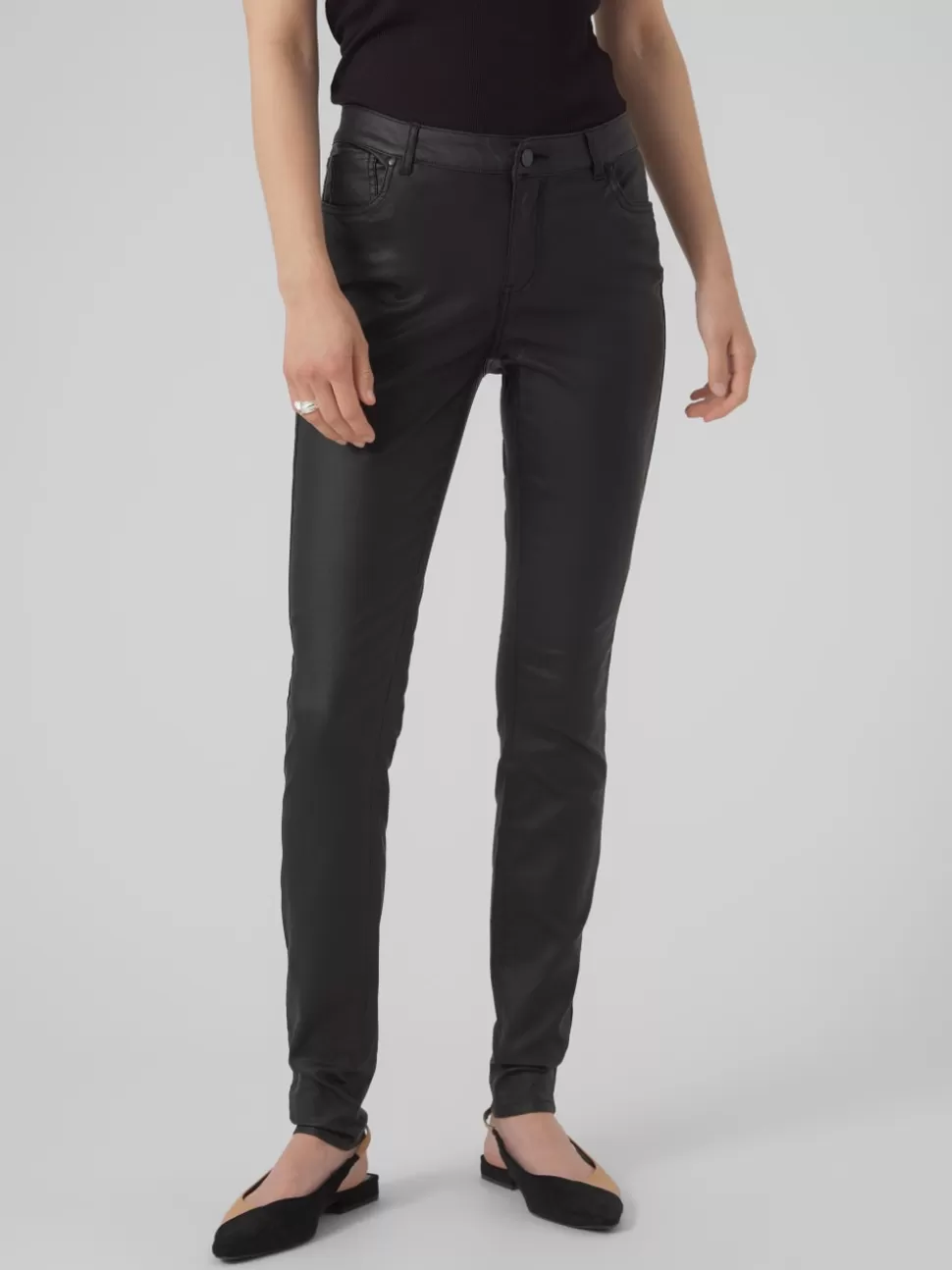 Festkläder | Byxor^VERO MODA VMJUDY Medelhög Midja Byxor Black