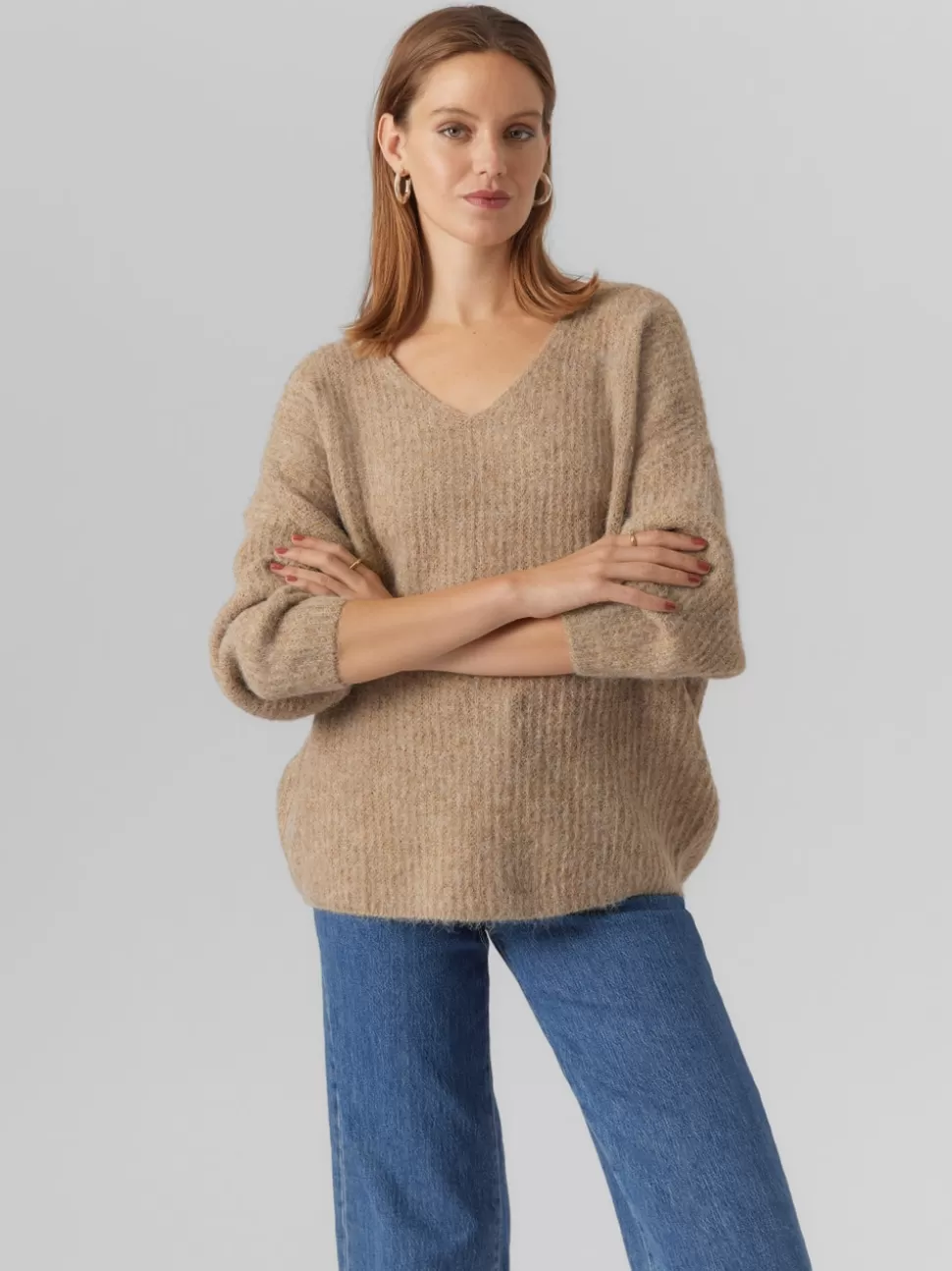 Stickat | Basics^VERO MODA VMJULIE Pullover Silver Mink