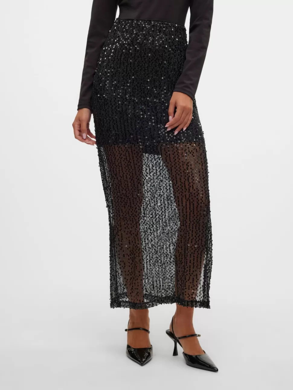 Festkläder | Kjolar^VERO MODA VMJULIET Hög Midja Lång Kjol Black