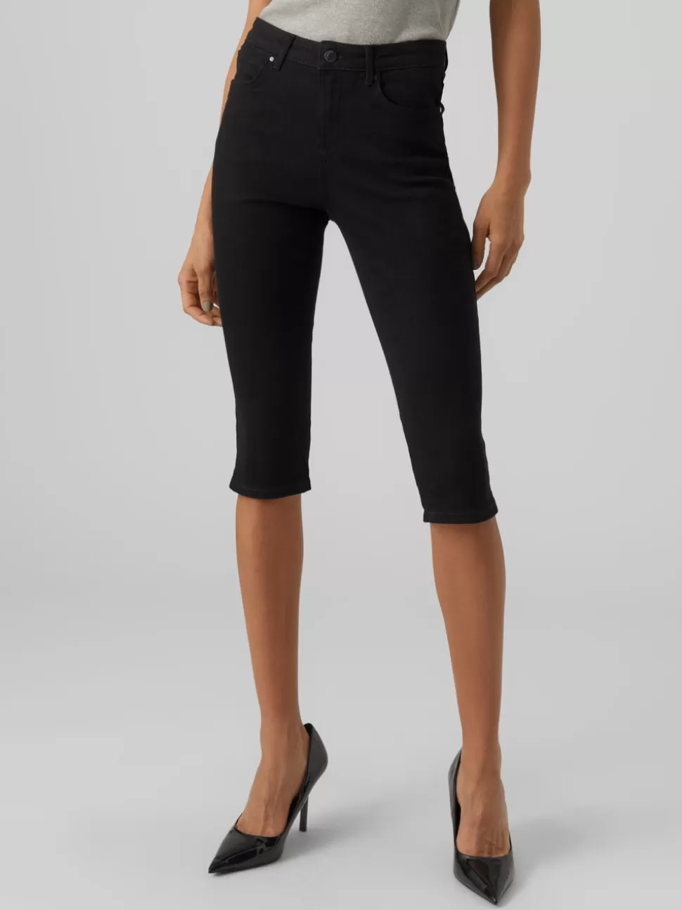 Jeans | Basics^VERO MODA VMJUNE Medelhög Midja Slim Fit Jeans Black