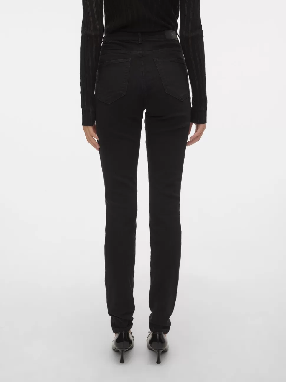 Jeans | Basics^VERO MODA VMJUNE Medelhög Midja Slim Fit Jeans Black