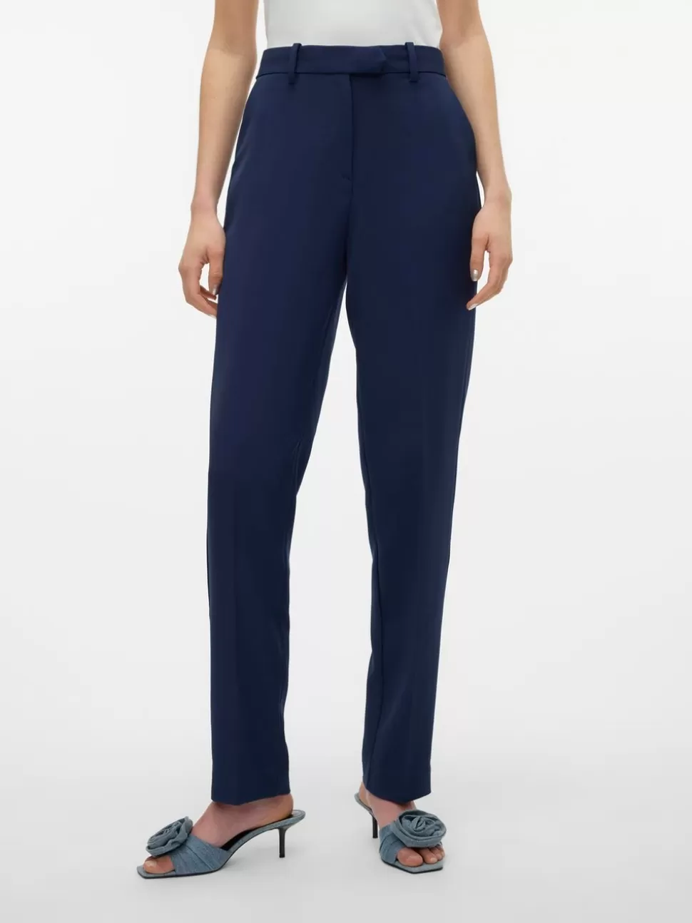 Byxor^VERO MODA VMKAIA Hög Midja Byxor Navy Blazer