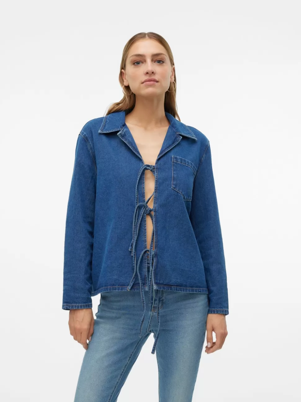 Skjortor^VERO MODA VMKARLA Denimskjorta Medium Blue Denim