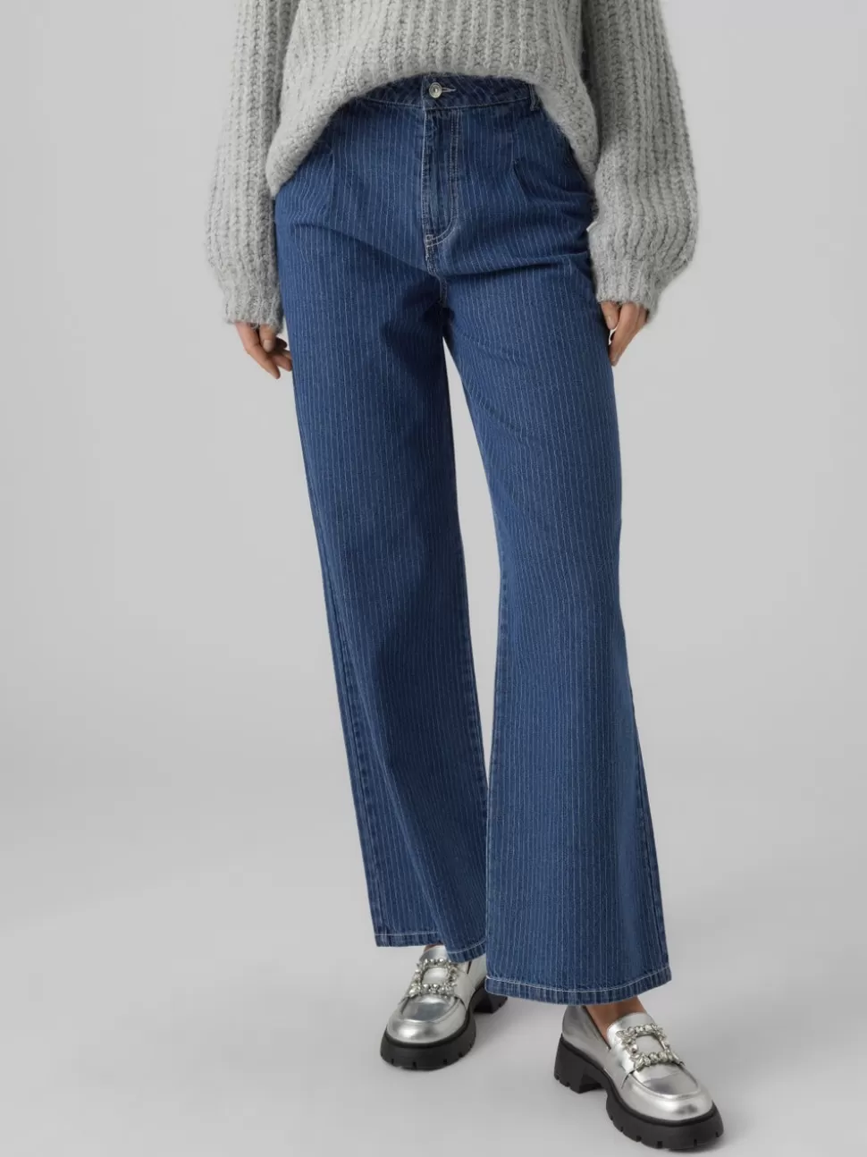 Jeans^VERO MODA VMKATHY Hög Midja Lös Passform Jeans Medium Blue Denim