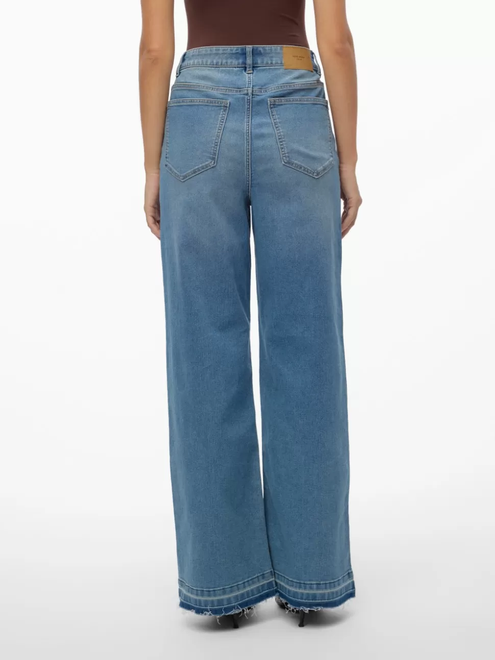 Jeans^VERO MODA VMKATHY Hög Midja Lös Passform Jeans Light Blue Denim