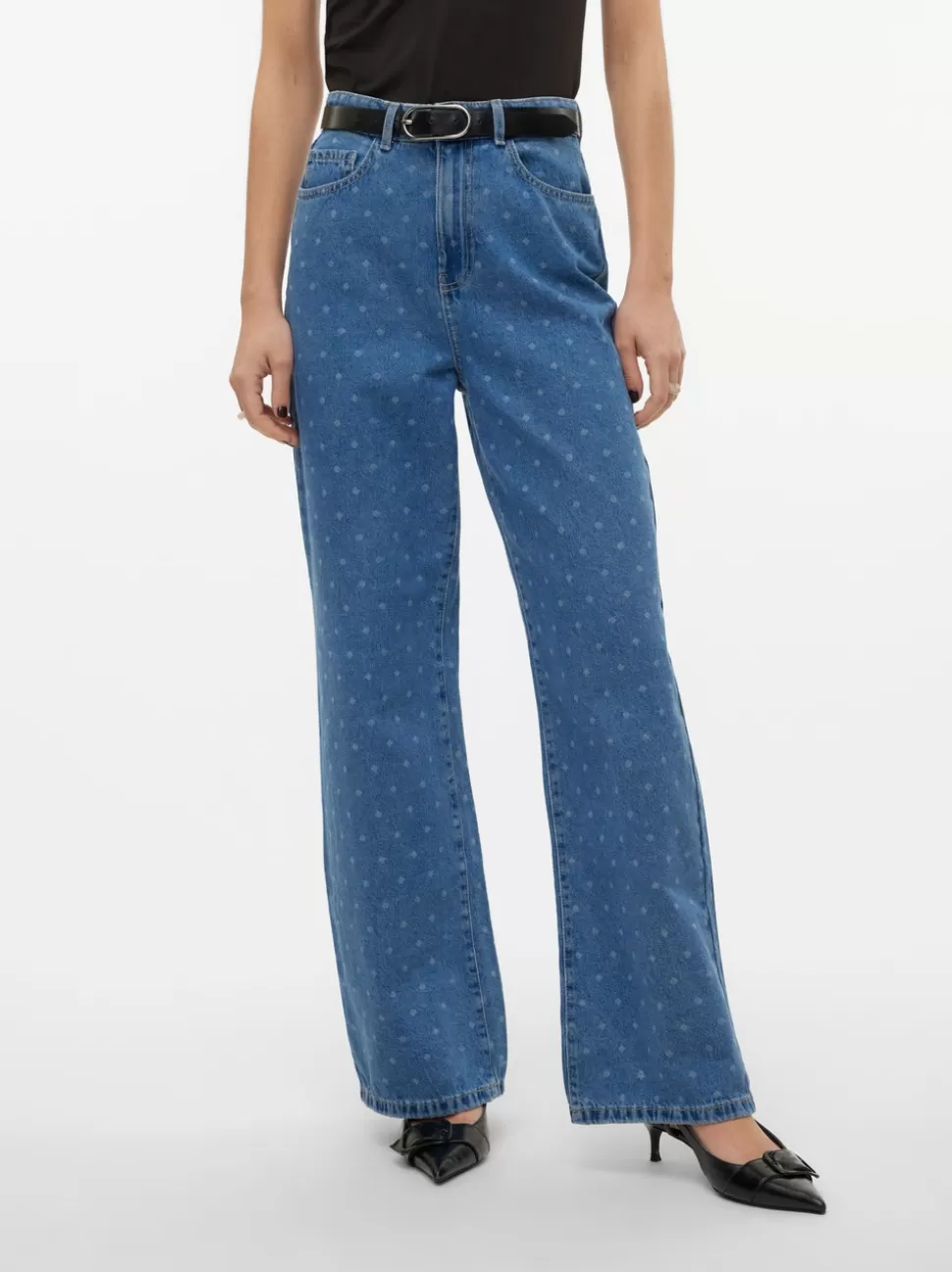 Jeans^VERO MODA VMKATHY Hög Midja Vid Passform Jeans Medium Blue Denim