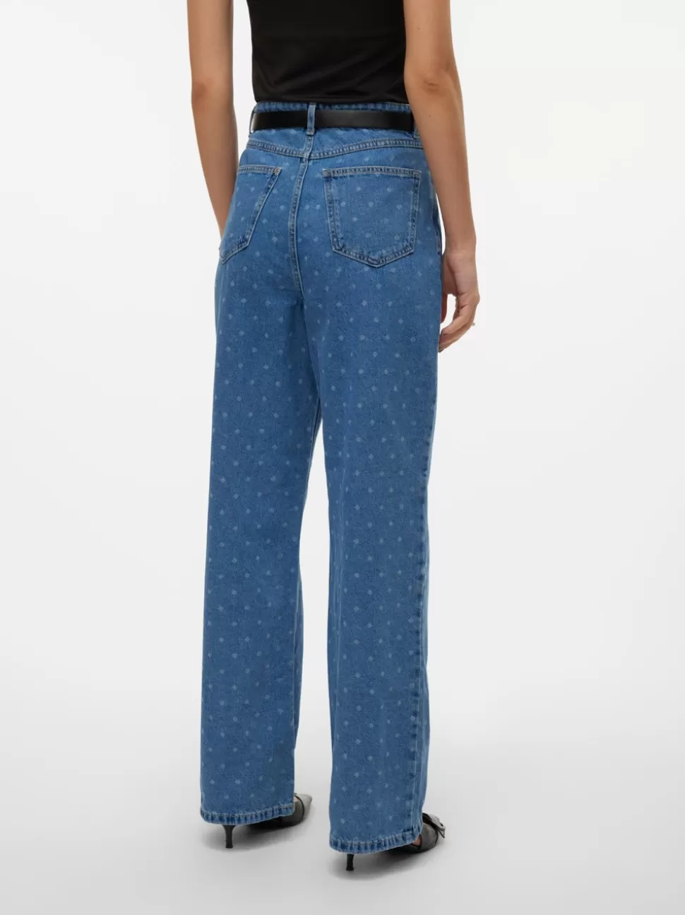 Jeans^VERO MODA VMKATHY Hög Midja Vid Passform Jeans Medium Blue Denim