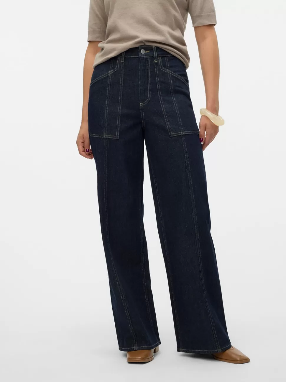 Jeans^VERO MODA VMKATHY Superhög Midja Vida Ben Jeans Dark Blue Denim