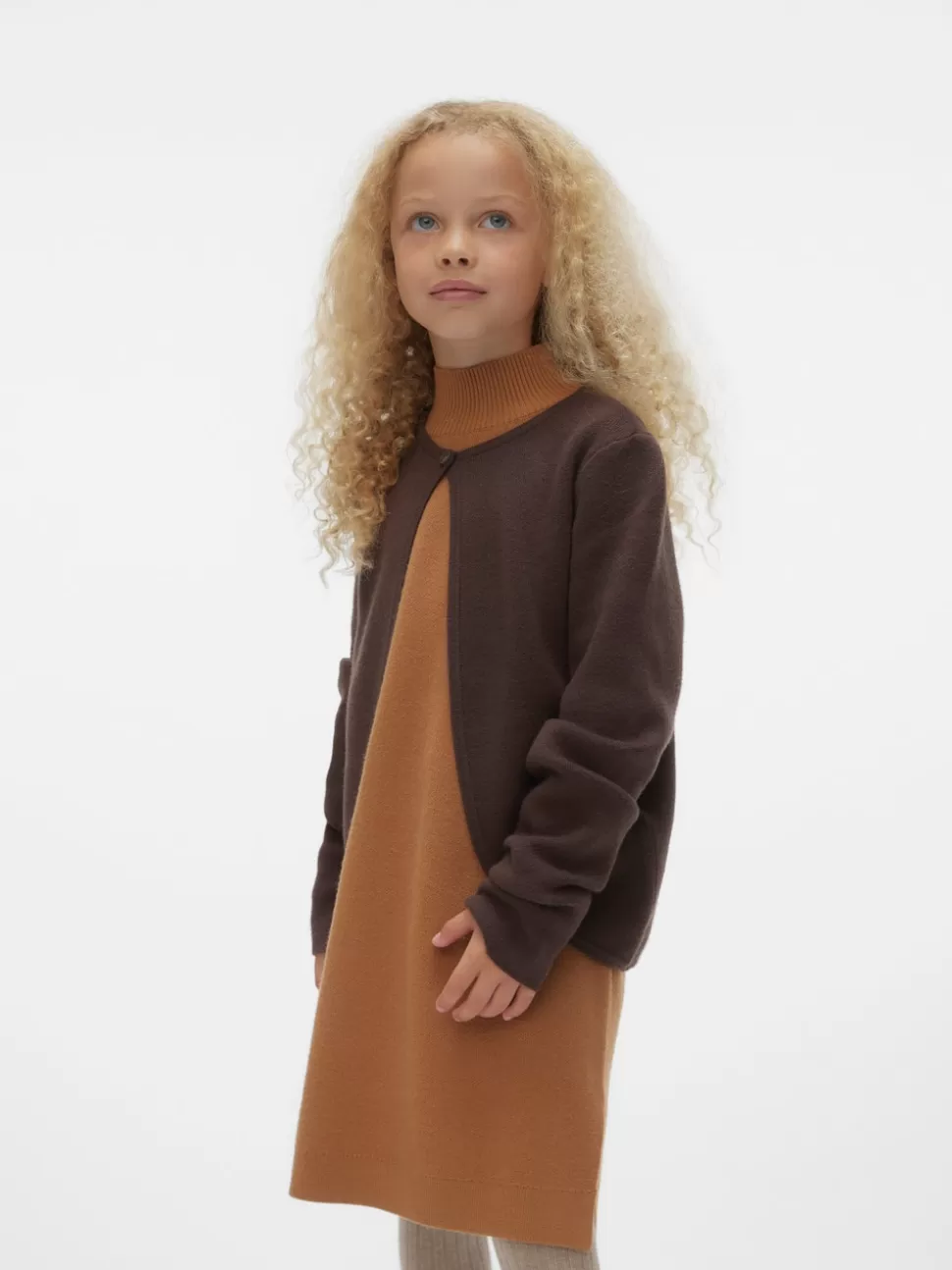 Toppar | Stickat^VERO MODA VMKENYA Stickad Kofta Chocolate Brown
