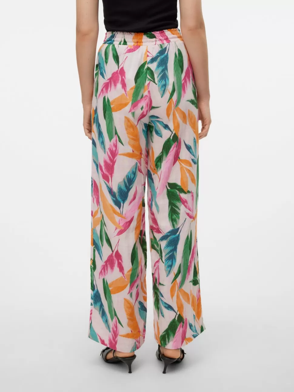 Byxor^VERO MODA VMKLEO Hög Midja Byxor Raspberry Sorbet