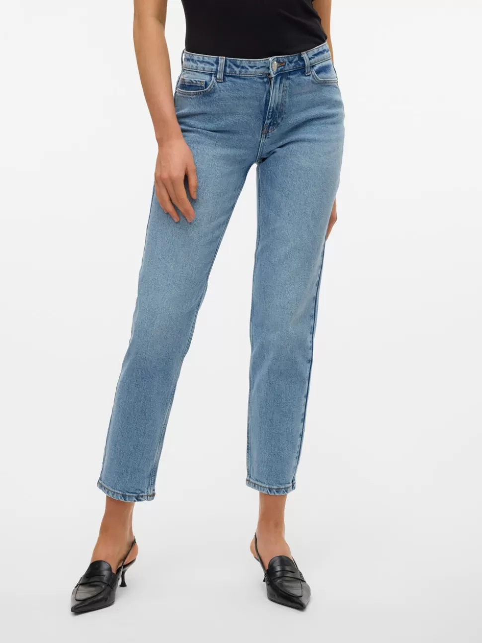 Jeans | Basics^VERO MODA VMKYLA Medelhög Midja Rak Passform Jeans Light Blue Denim