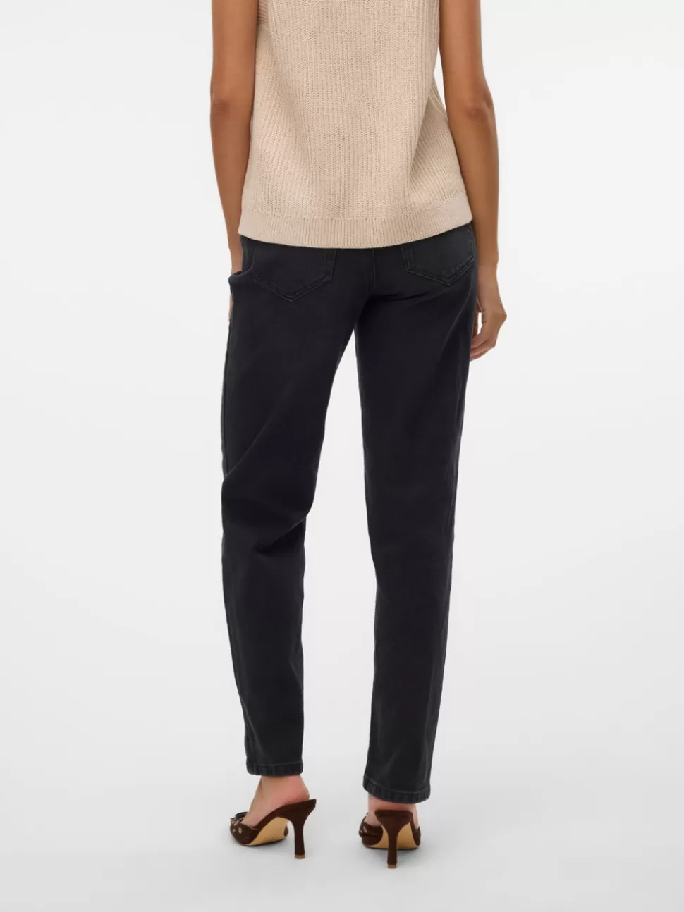Jeans^VERO MODA VMKYLA Medelhög Midja Rak Passform Jeans Black Denim