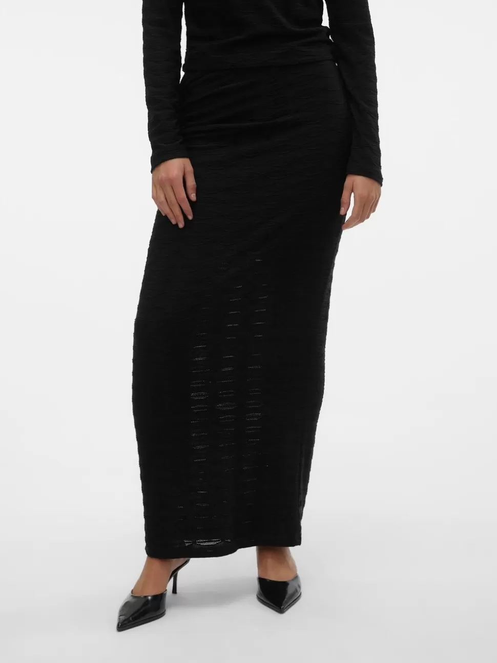 Kjolar^VERO MODA VMLALA Hög Midja Lång Kjol Black