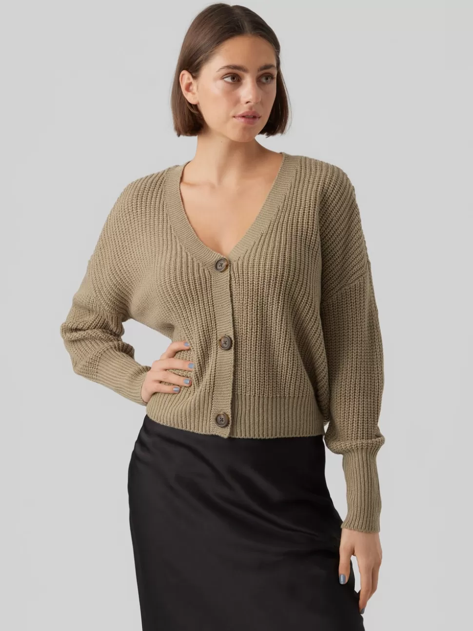 Stickat^VERO MODA VMLEA Stickad Kofta Laurel Oak