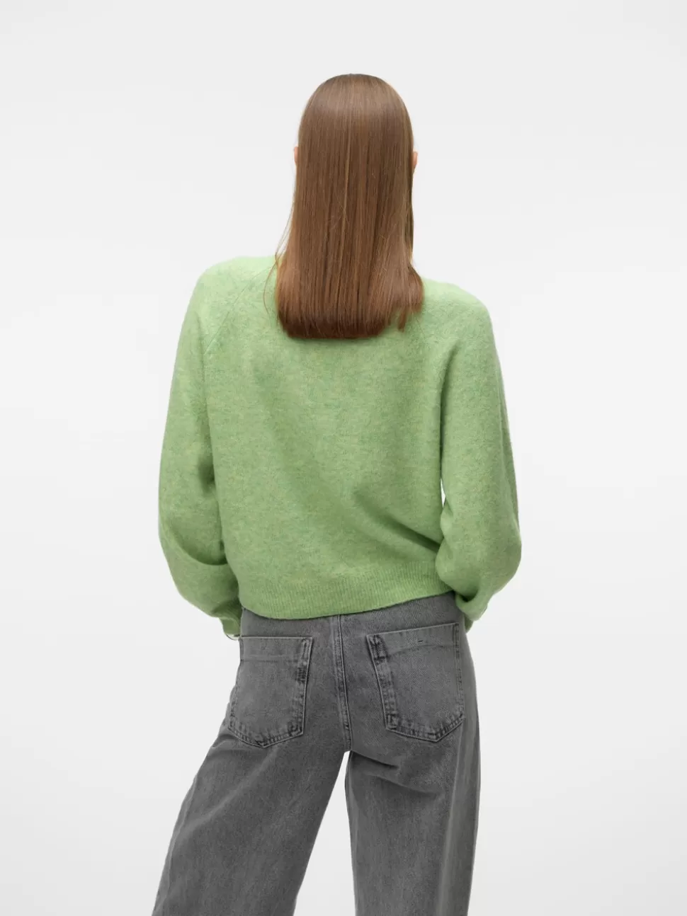 Stickat^VERO MODA VMLEAF Pullover Forest Shade