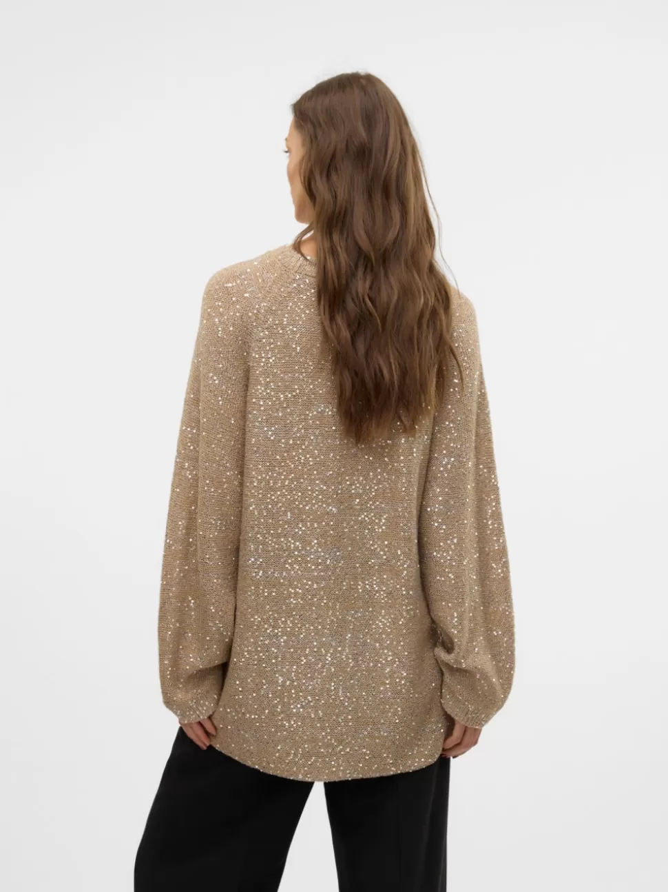 Stickat^VERO MODA VMLEILANI Pullover Silver Mink