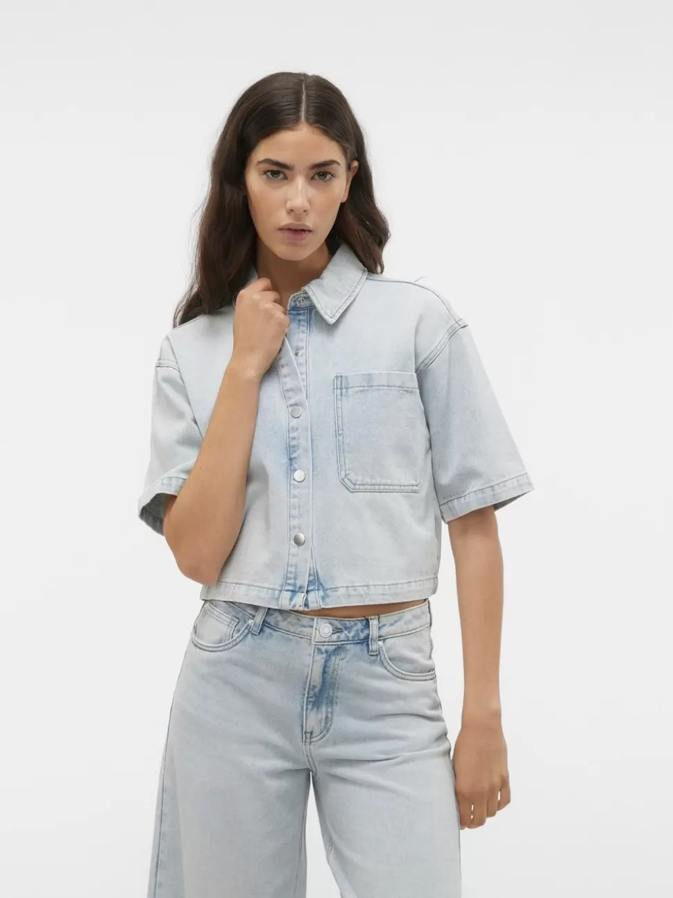 Skjortor | Toppar^VERO MODA VMLILIA Denimskjorta Light Blue Denim