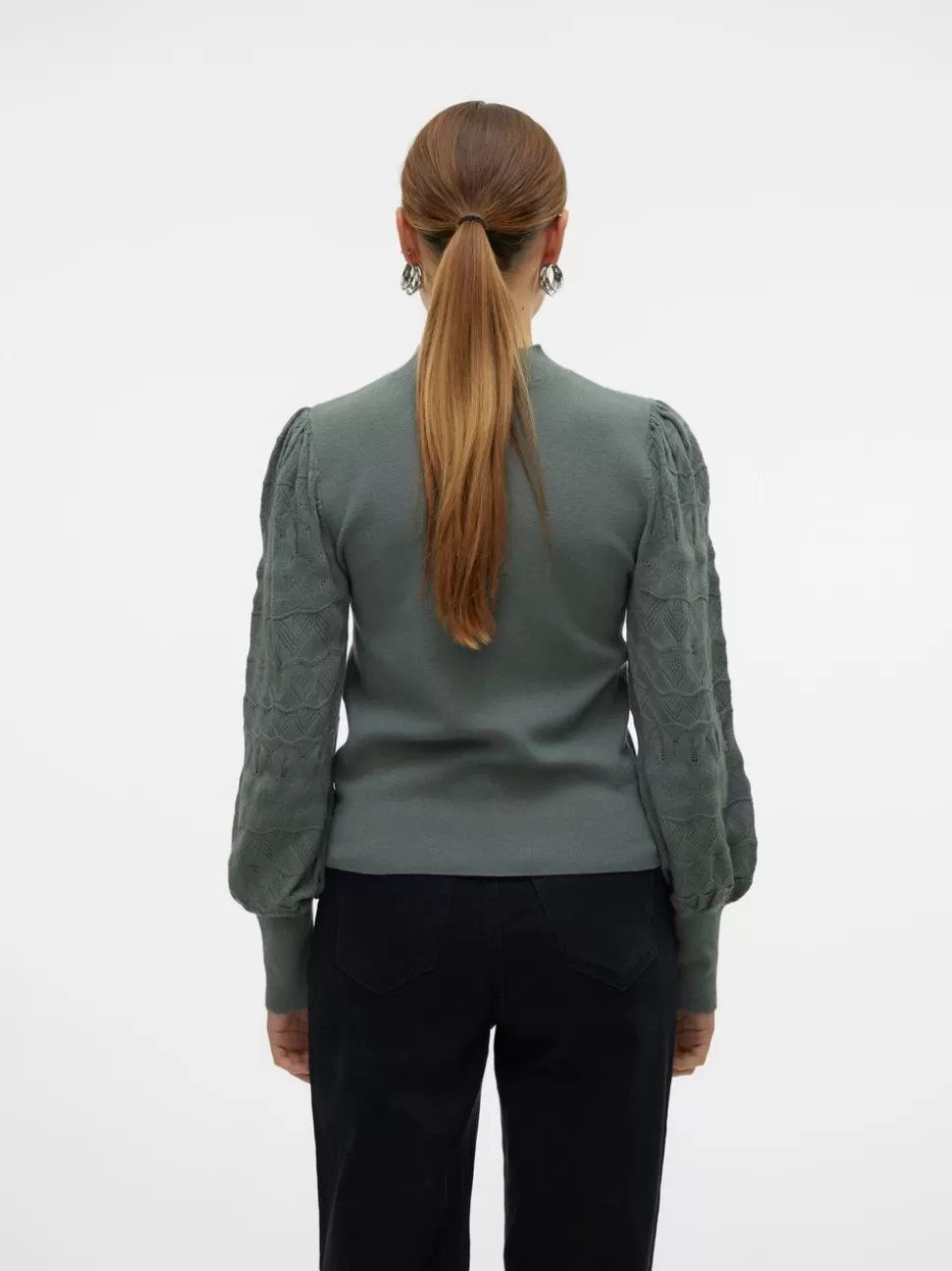 Stickat | Toppar^VERO MODA VMLIMONE Pullover Balsam Green