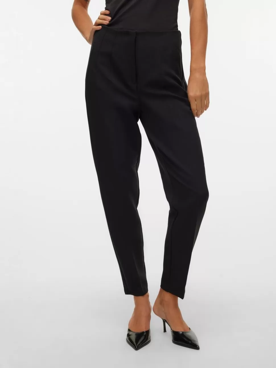 Byxor | Basics^VERO MODA VMLINA Hög Midja Byxor Black