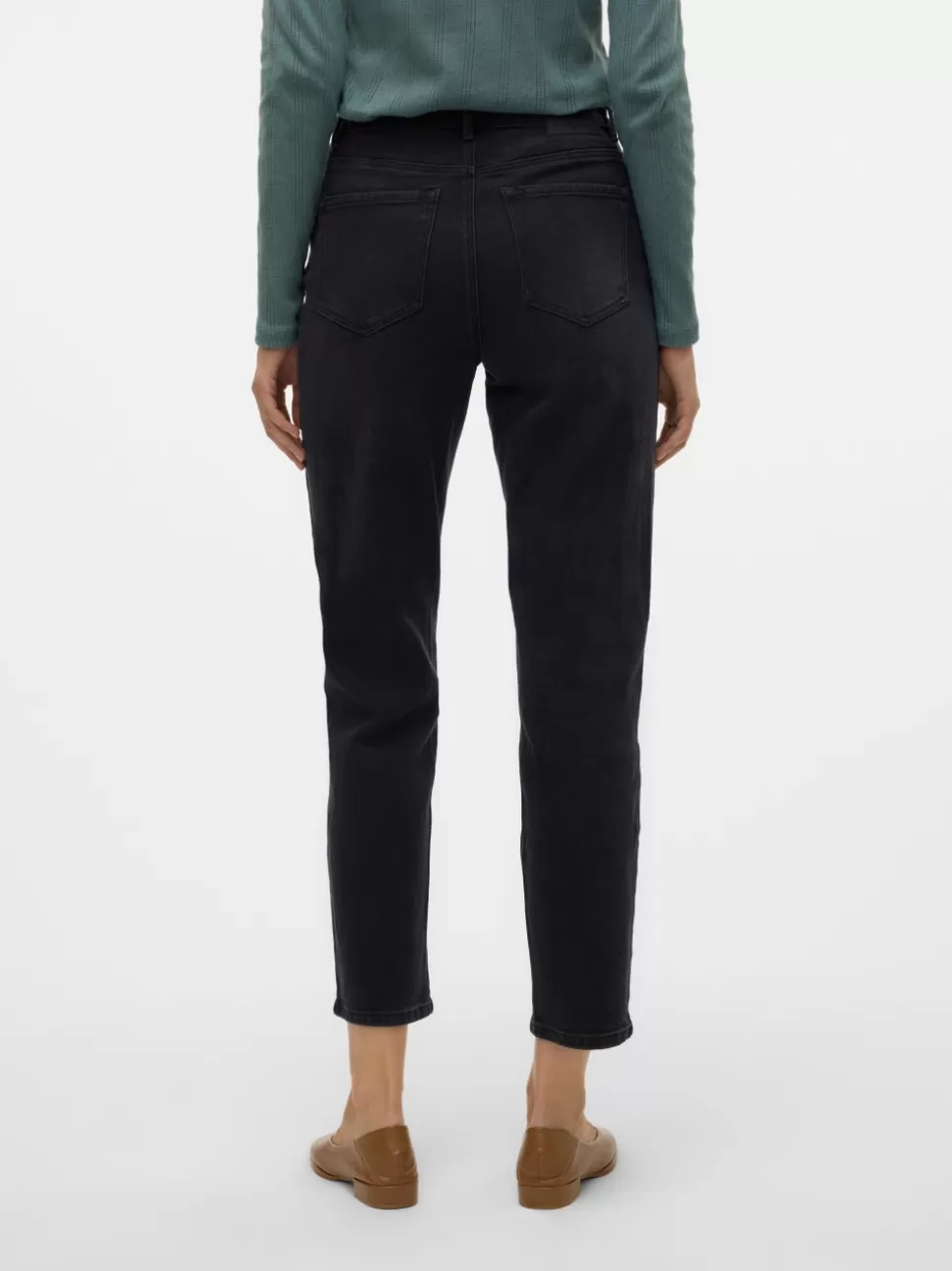 Jeans^VERO MODA VMLINDA Hög Midja Mom Fit Jeans Black Denim