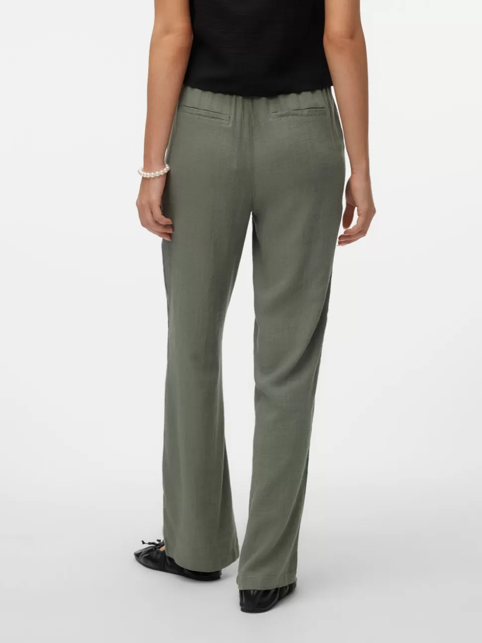 Byxor^VERO MODA VMLINE Medelhög Midja Byxor Laurel Wreath