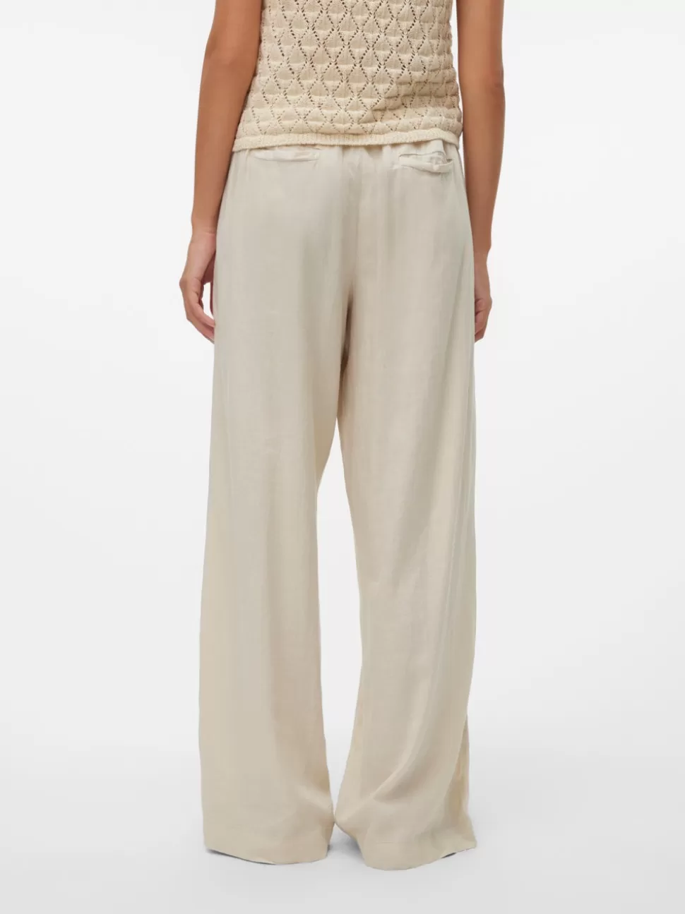 Byxor^VERO MODA VMLINN Hög Midja Byxor Oatmeal