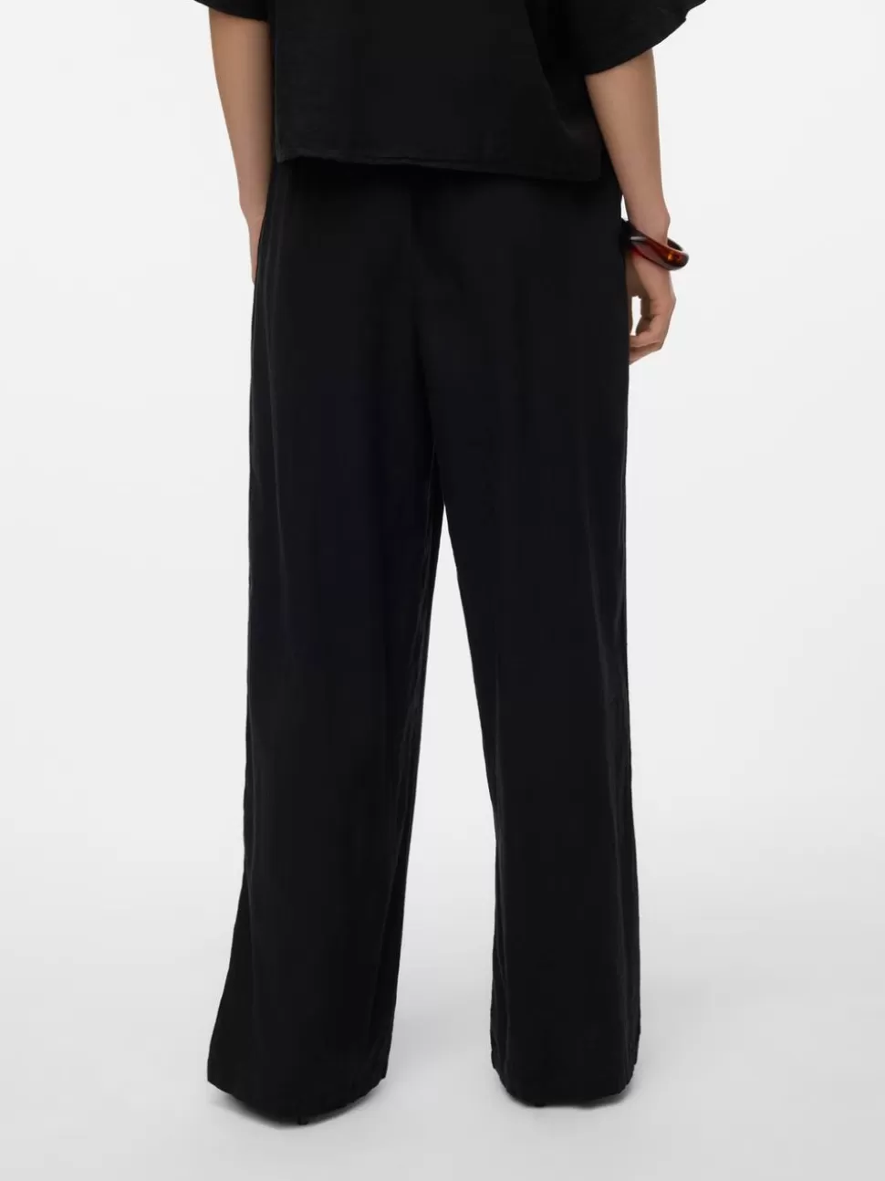 Byxor | Basics^VERO MODA VMLINN Medelhög Midja Byxor Black
