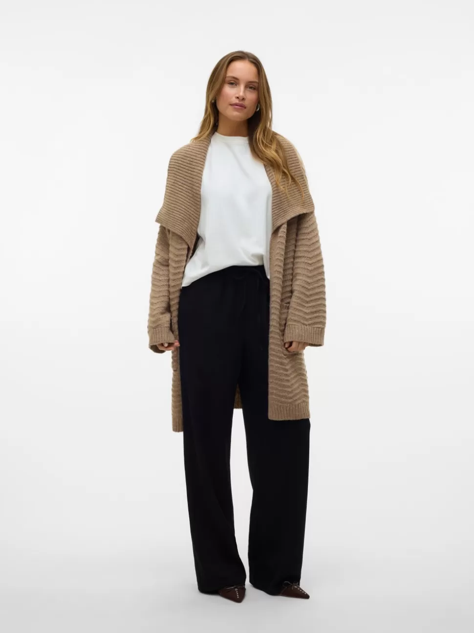 Stickat^VERO MODA VMLIV Stickad Kofta Silver Mink