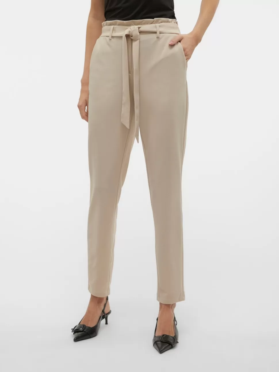 Byxor | Basics^VERO MODA VMLIVA Hög Midja Byxor Silver Lining