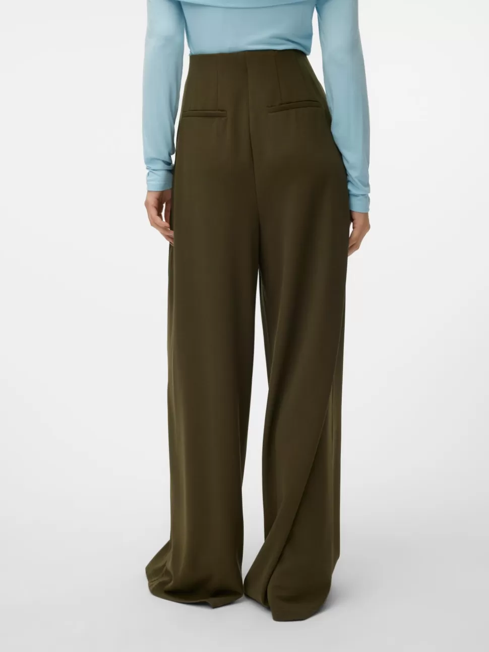 Byxor^VERO MODA VMLIVA Hög Midja Byxor Olive Night