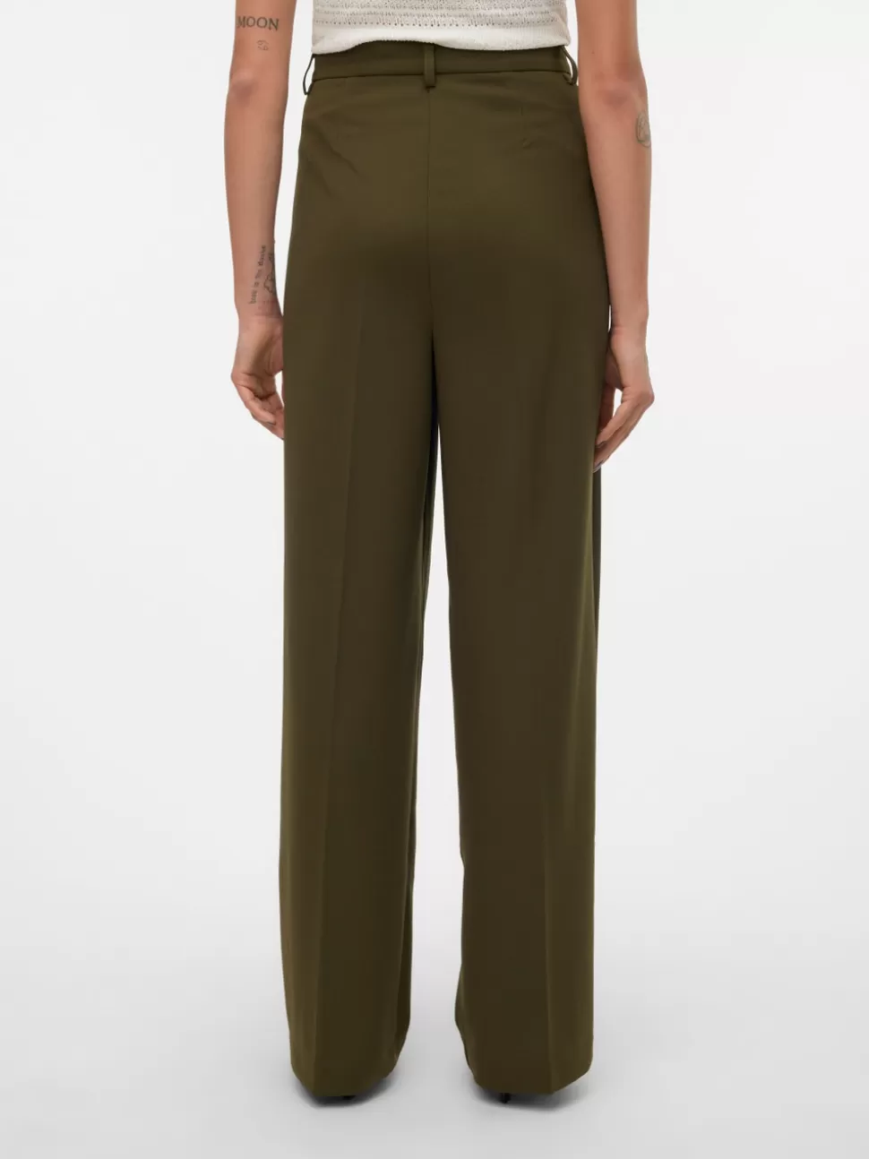 Byxor^VERO MODA VMLIVA Medelhög Midja Byxor Olive Night