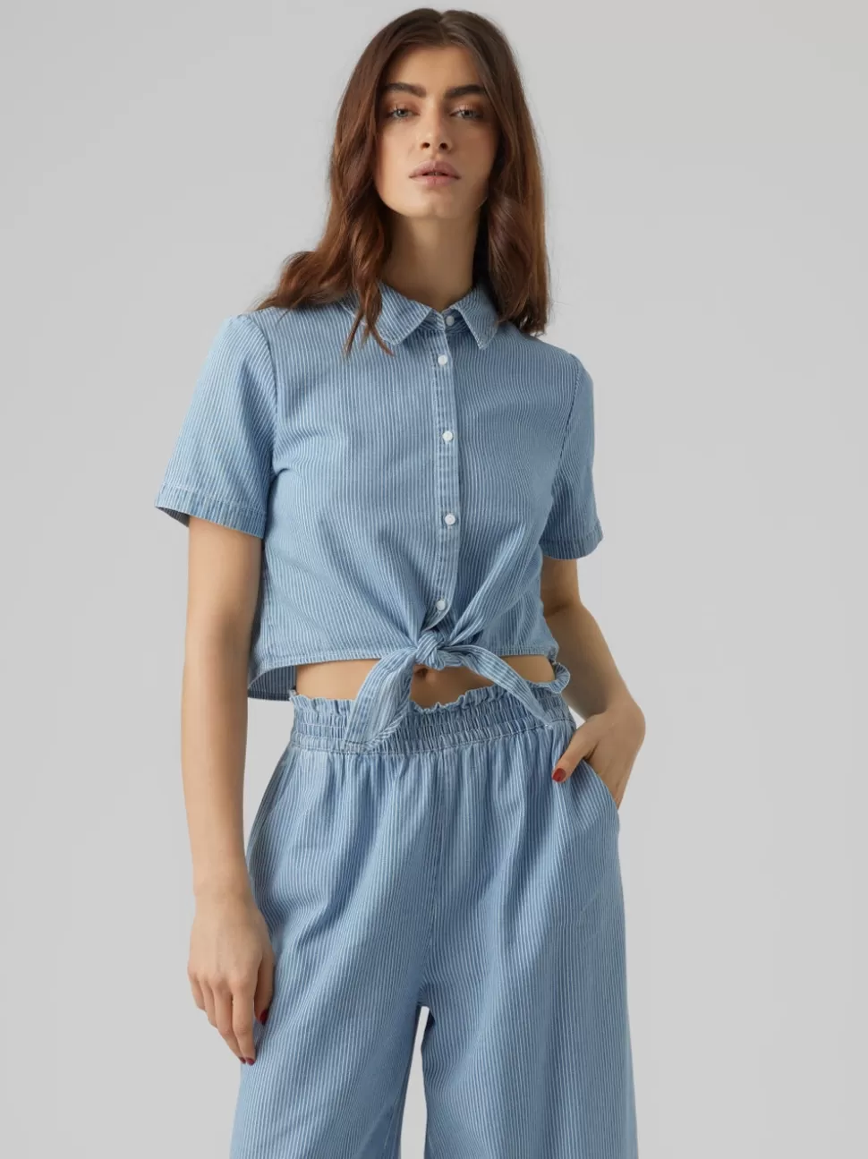Skjortor | Toppar^VERO MODA VMLIVA Skjorta Light Blue Denim