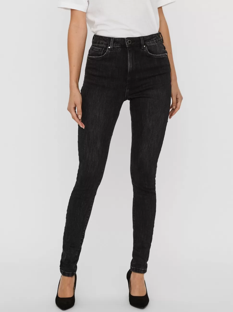 Jeans | Basics^VERO MODA VMLOA Hög Midja Skinny Fit Jeans Black