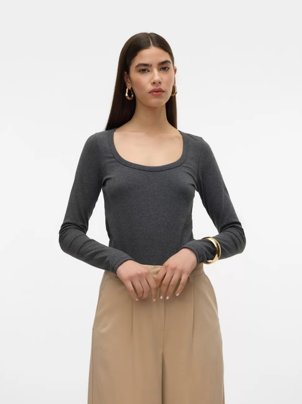 Toppar^VERO MODA VMLOA Topp Dark Grey Melange