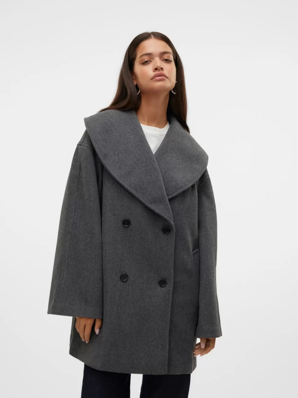 Jackor^VERO MODA VMLONDYN Rock Dark Grey Melange