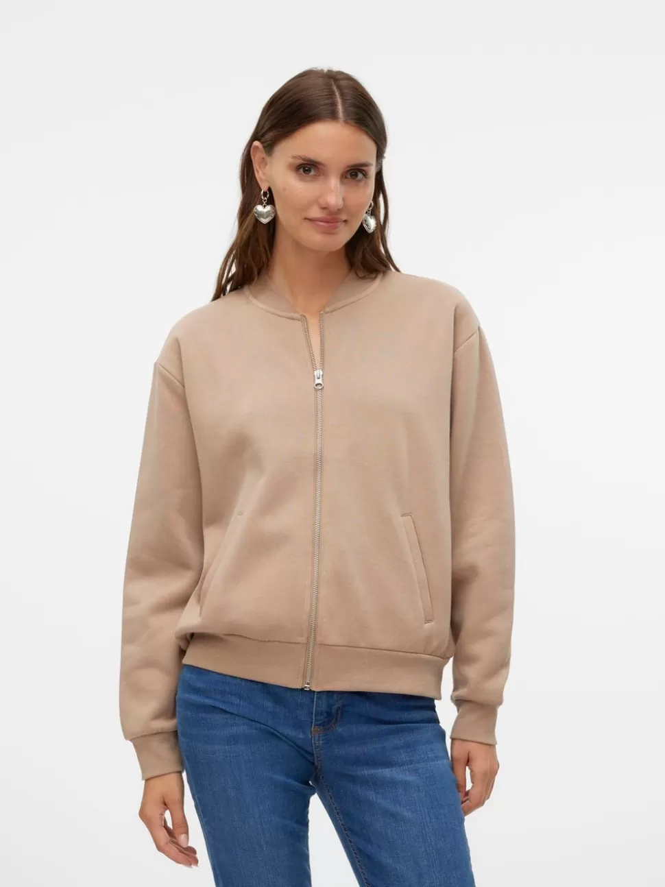 Sweatshirts | Hemmakläder^VERO MODA VMLONNIE Sweatkofta Silver Mink