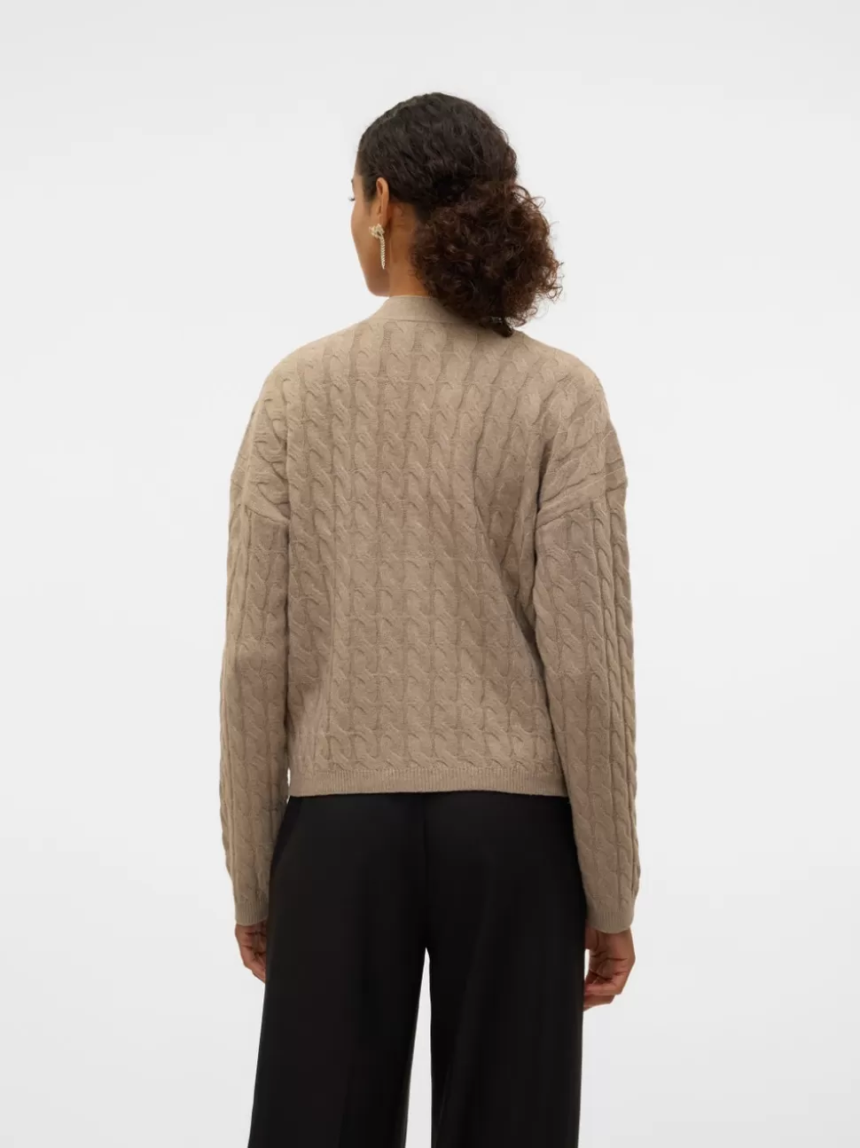 Stickat^VERO MODA VMLORELLA Stickad Kofta Portabella