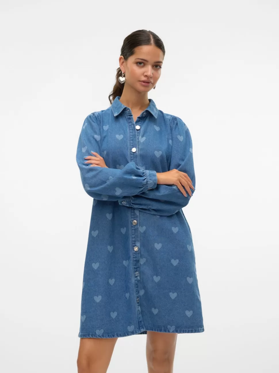 Klänningar^VERO MODA VMLUCIE Lång Klänning Medium Blue Denim