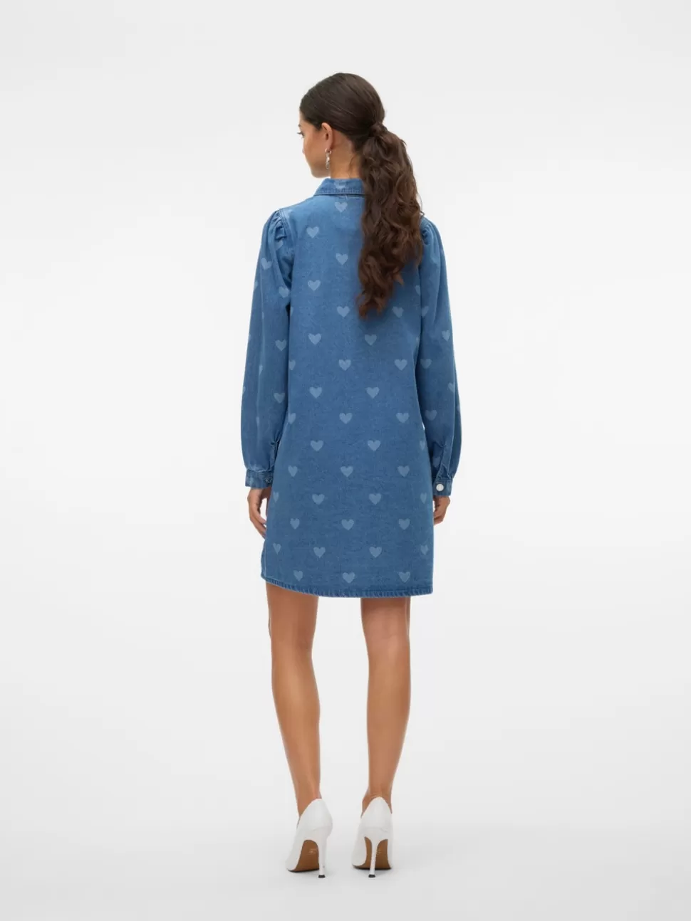 Klänningar^VERO MODA VMLUCIE Lång Klänning Medium Blue Denim