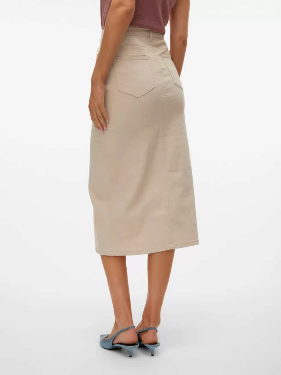 Kjolar^VERO MODA VMLUCKY Hög Midja Lång Kjol Pumice Stone
