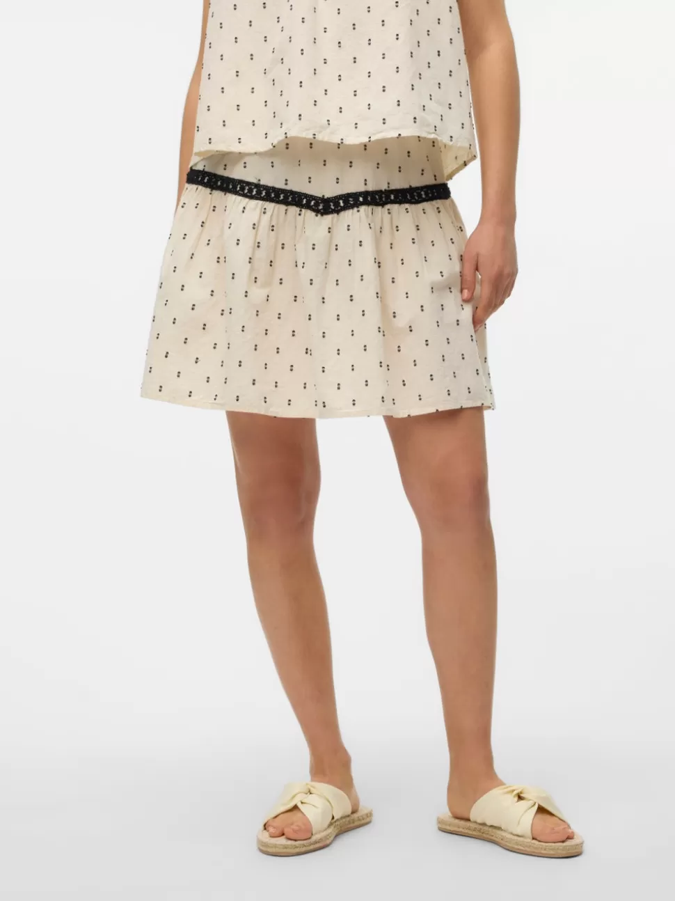 Kjolar^VERO MODA VMLULU Hög Midja Kort Kjol Oatmeal